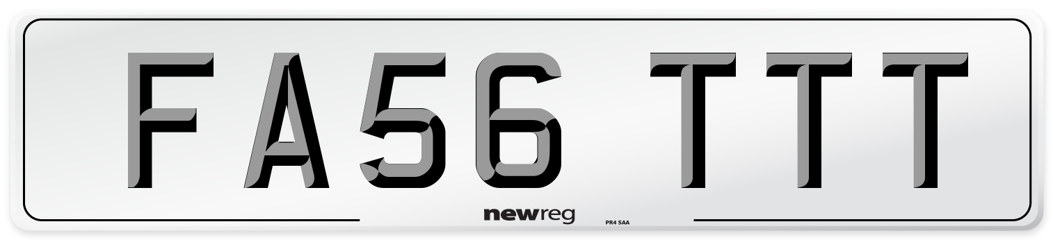 FA56 TTT Number Plate from New Reg